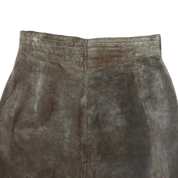 Vintage Brown Suede Lord and Taylor Maxi Skirt 28 waist - Picture 4 of 4